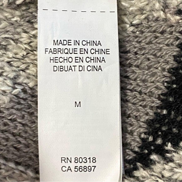 LUCKY BRAND / Intarsia Open Waterfall Cardigan Sweater Boho Aztec Size M - Picture 5 of 8